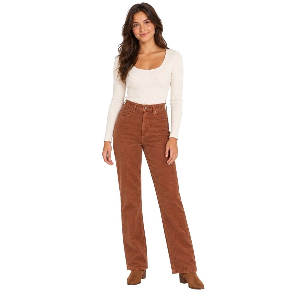 Pilcro and the Letterpress High Rise Corduroy Pants Brown Size 26 Straight Leg